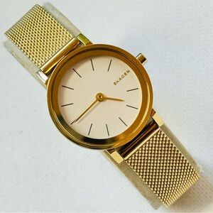 Skagen Hald Women's Gold Minimalist Watch Mesh Band SKW2443